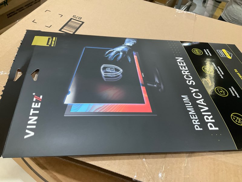 Condition photo showing New/Like New for VINTEZ 23.8 Inch 16:9 Privacy Screen for Computer Monitor and Laptop - Anti Glare Protector Film Blue Light Filter Eye Protection - Computer Screen Privacy Shield, [1 Pack] [1 Pack] 23.8" DIAGONAL (16:9) Black Privacy for Monitor