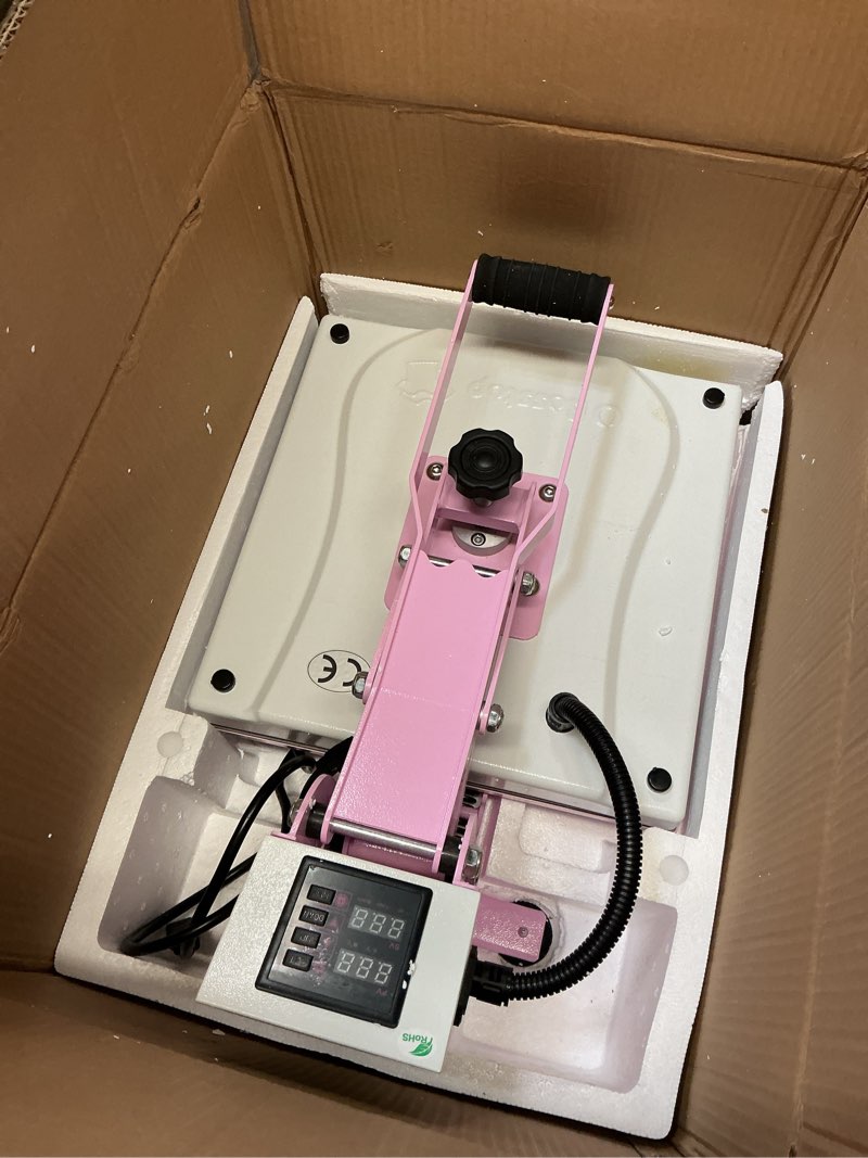 Condition photo showing Good Condition for o bosstop upgrade clamshell heat press 15x15,diy digital industrial-quality sublimation heat press machine for t- shirt printing,rhinestone htv vinyl heat press for home use,businessman(ce/rohs,pink)
