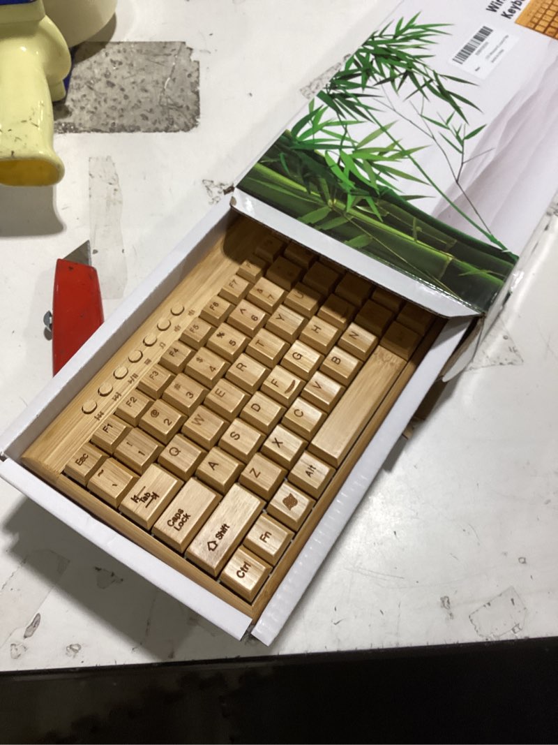 Condition photo showing Good Condition for smart tech handcrafted natural bamboo wooden pc wireless 2.4ghz keyboard and mouse combo