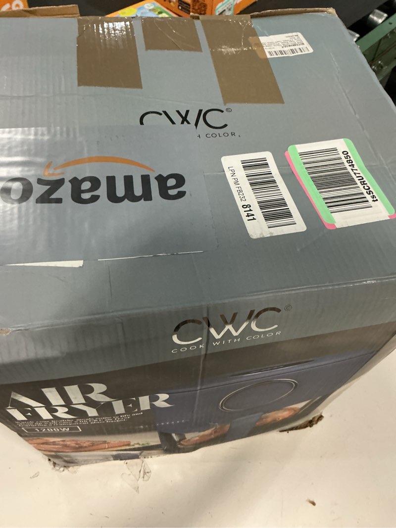 Condition photo showing Good Condition for COOK WITH COLOR Colorful 1200W 4Qt Air Fryer: Glass Basket, Dishwasher Safe, 60min Timer, 6 Presets, Temp Control 175F-400F, 4 QT, Navy Medium Navy