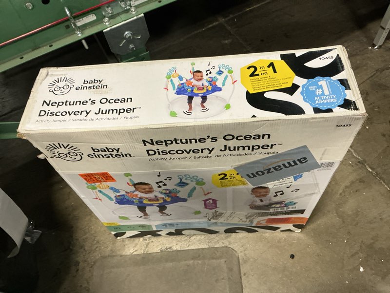 Condition photo showing New/Like New for Baby Einstein Neptune's Ocean Discovery Activity Baby Jumper Activity Center, Ages 6 Months +, Max Weight 25 lbs., Unisex
