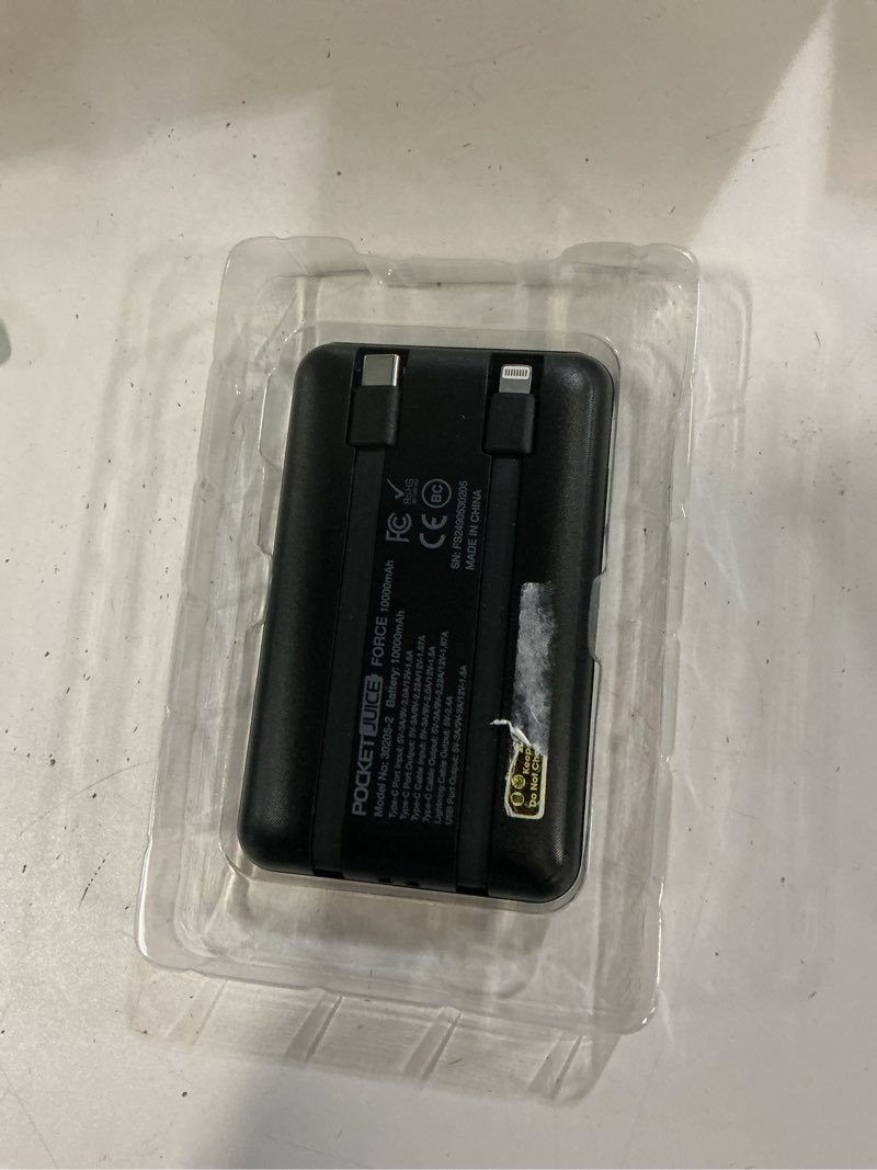 Condition photo showing Good Condition for pocket juice force 10 000mah portable charger power bank – slim portable phone charger with built-in usb-c & lightning cables