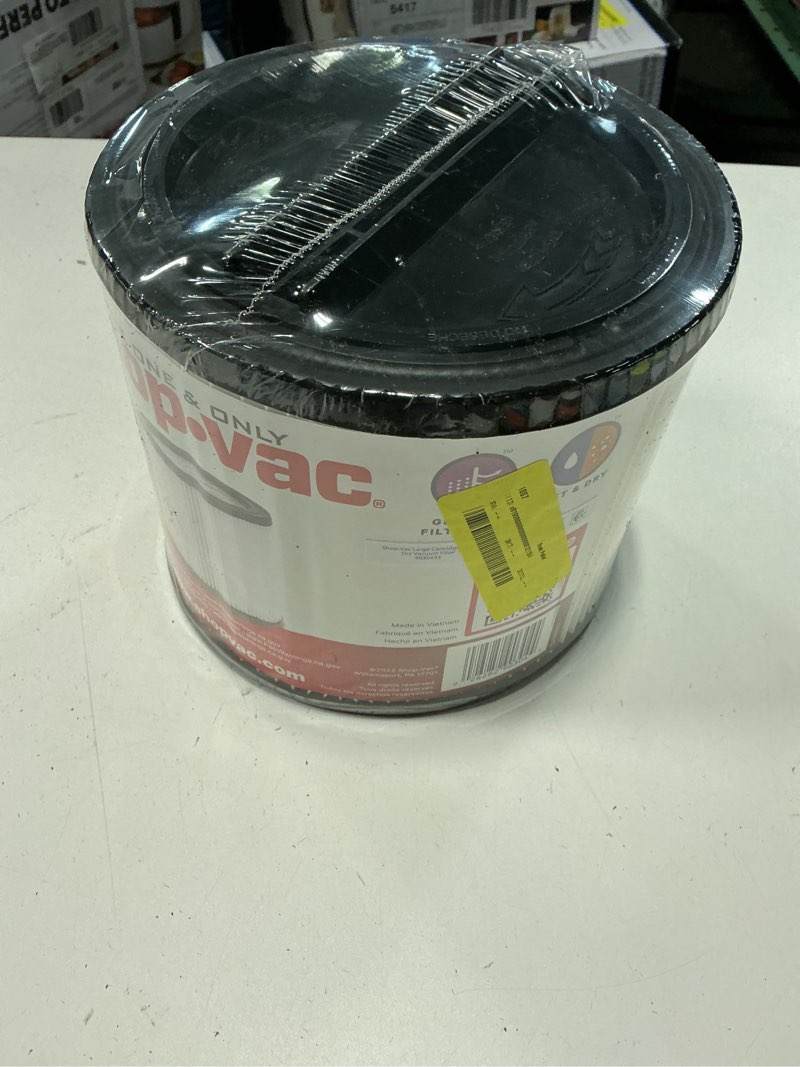 Condition photo showing New/Like New for shop-vac reusable dry large shop vacuum cartridge filter