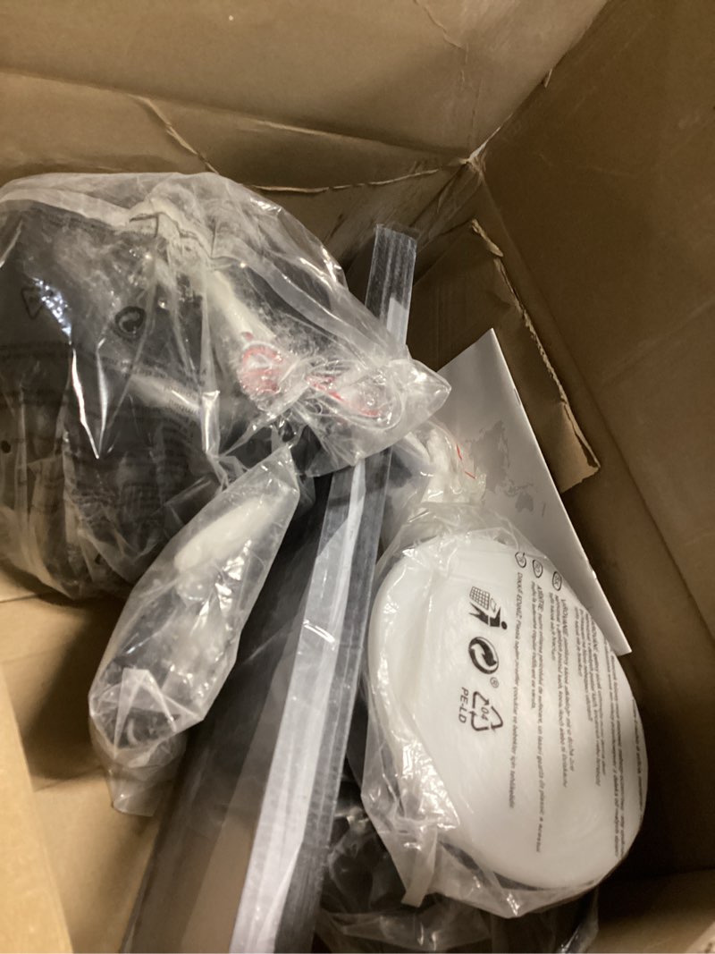 Condition photo showing As Is for KNUN Ceiling Fans with Lights?52'' Flush Mount Ceiling Fan with Light and Remote/APP Control, 3CCT Dimmable, DC Motor, Low Profile Ceiling Fan for Living Room, Bedroom, Indoor/Outdoor Use?Black? Black Five Blades