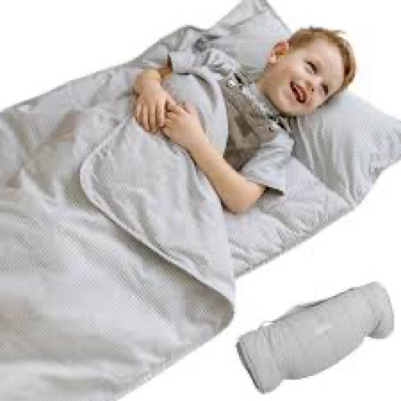 Bloomere Organic Toddler Nap Mat – 100% Cotton Kids Sleeping Mat & Detachable Pillow – Sleeping Bag 