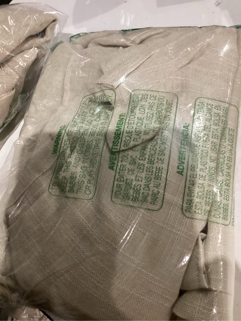 Condition photo showing As Is for youngstex 90 inch length linen semi sheer curtains for living room, dark oatmeal light filtering drapes with rod pocket back tab textured burlap for bedroom, 52 x 90 inch, 2 panels 52"w x 90"l (pack of 2) dark oatmeal