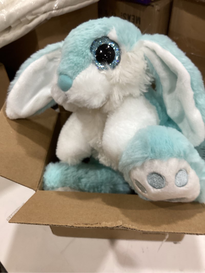 Condition photo showing New/Like New for my oli bunny stuffed animal 8.5in plush rabbit with floppy ear bedtime friend soft toy gifts for girls boys kids, blue