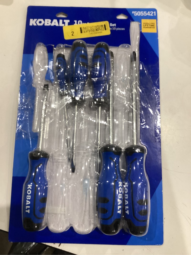 Condition photo showing As Is for item incomplete))))))kobalt 10 -piece 6-in magnetic screwdriver set