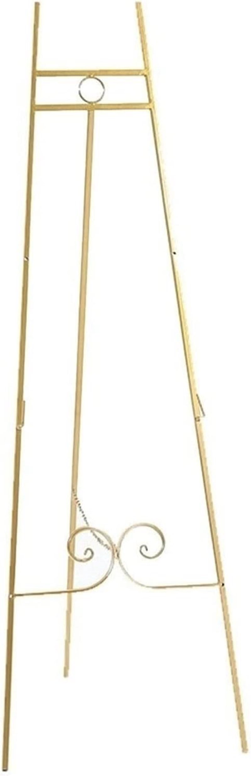 (Similar to photo)Tripod Bridal Shop Photo Display Stand, Studio Wrought Iron Easel Advertising Company Coffee Shop Metal Poster Bracket as New Year Gifts (Color : Gold) (Gold)