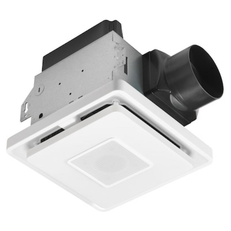 homewerks 1.5-sone 80-cfm white decorative lighted bluetooth compatibility bathroom fan