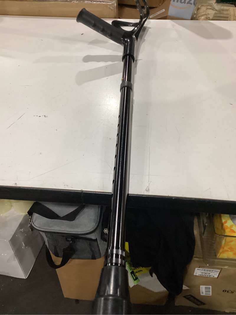 Condition photo showing As Is for visionu lightweight foldable forearm crutch, aluminum walking stick,height adjustable, ergonomic handle with comfortable grip 2zg-02bm (black)