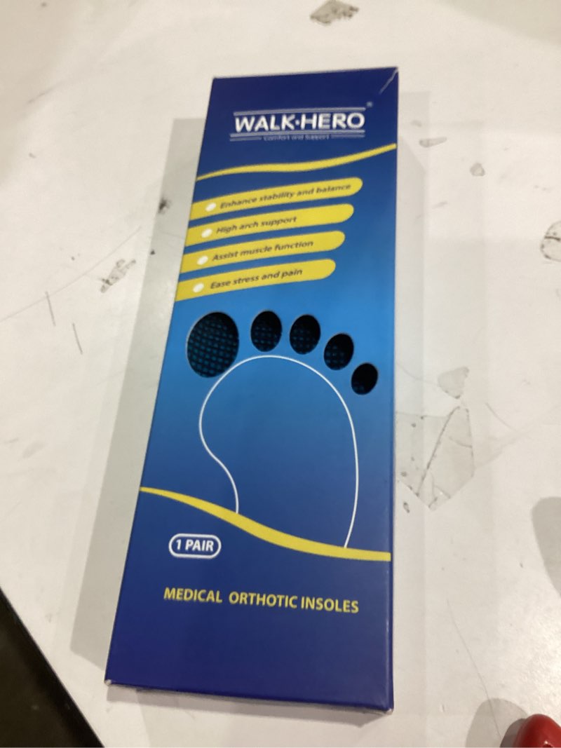 Condition photo showing New/Like New for Plantar Fasciitis Insoles- Arch Support Insoles for Men Women, Shoe Inserts for Flat Feet, Orthotic Shoe Insole (Mens 12-12 1/2 | Womens 14-14 1/2) Blue Mens 12 - 12 1/2 | Womens 14 - 14 1/2