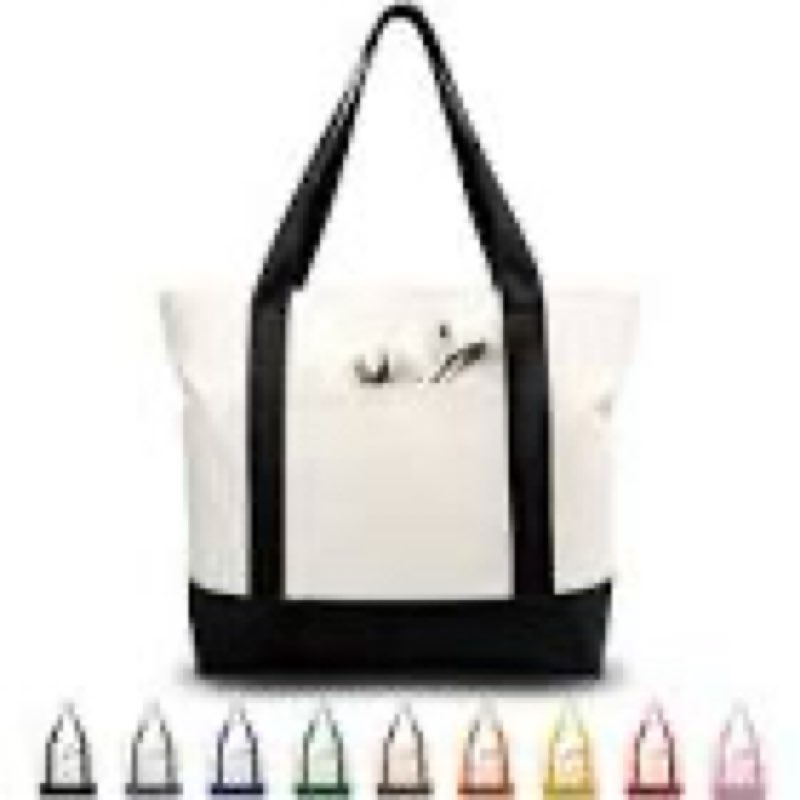 topdesign 1 | 3 | 6 | 30 pack canvas tote bag with an external pocket, reusable grocery shopping bag