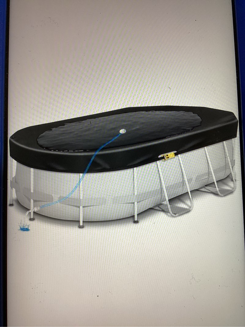 18 x 9Ft Oval Pool Cover for Above Ground Pools, Thickened 420D Pool Covers with Automatic Drain, Wi