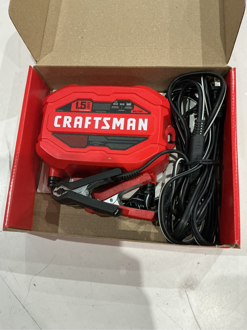 Condition photo showing As Is for craftsman 1.5-amp 6/12-volt car battery charger