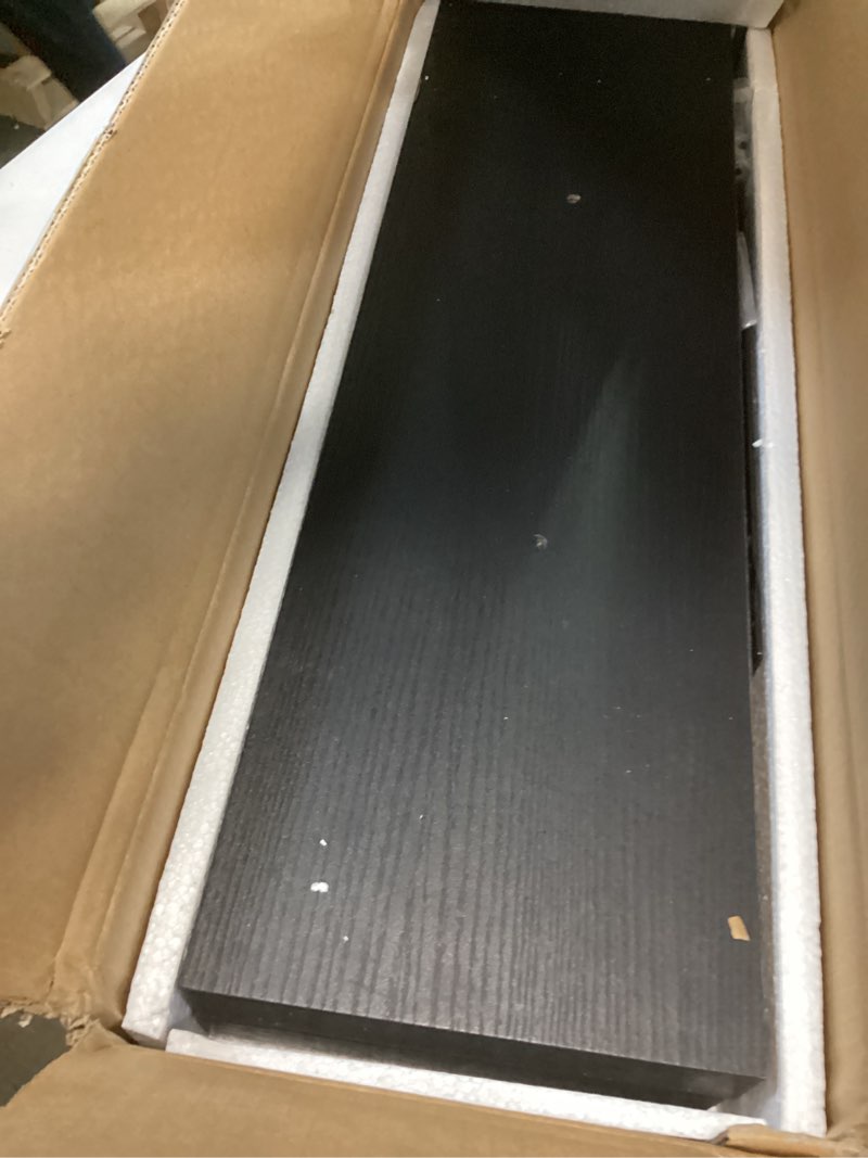 Condition photo showing Good Condition for Floating Shelves for Wall, Bathroom Shelves Over Toilet, Wall Shelves & Book Shelf for Room, Hanging Shelf, Modern Wooden Mounted Floating Shelves, 24x7x1.5 in (Black, Set of 2) Black 24"(set of 2)