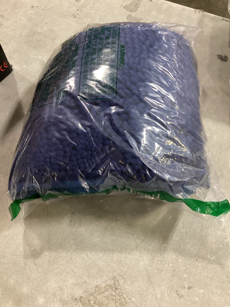 Condition photo showing Good Condition for bathroom rugs sets 2 piece chenille bathroom rugs,extra thick and absorbent,strong pvc non-slip underside, machine washable, dry quckily, soft cozy plush for toilet,bedroom (navy blue) navy blue 20 x 32 inch + 20 x 20 inch (u-shape)