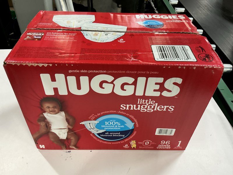 Condition photo showing New/Like New for ((Size 1 ))Huggies Diapers, Little Snugglers Baby Diapers (8-14 lbs), 96 Count, Packaging May Vary
