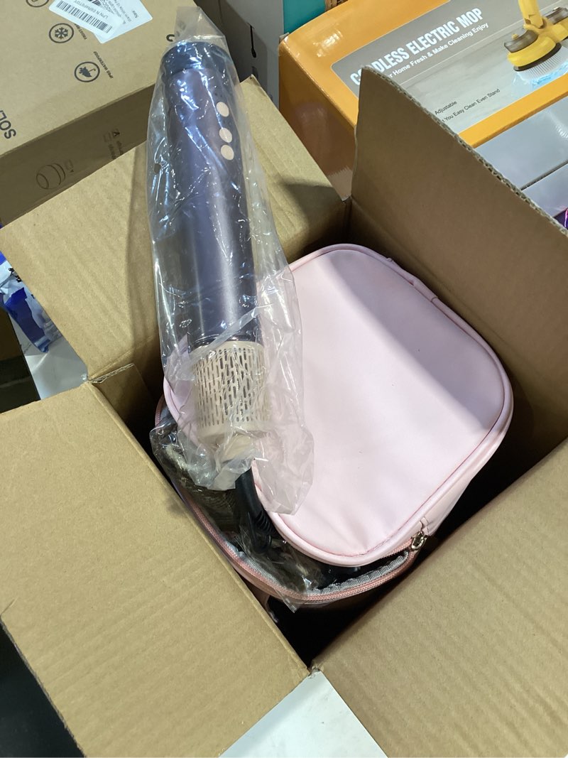 Condition photo showing Good Condition for 7 in 1 hot air styler, blow dryer brush with round left/right auto wrap curler,round brush blow dryer,oval brush,straightening drying.hair dryer brush 1400w hot-air hair brushes