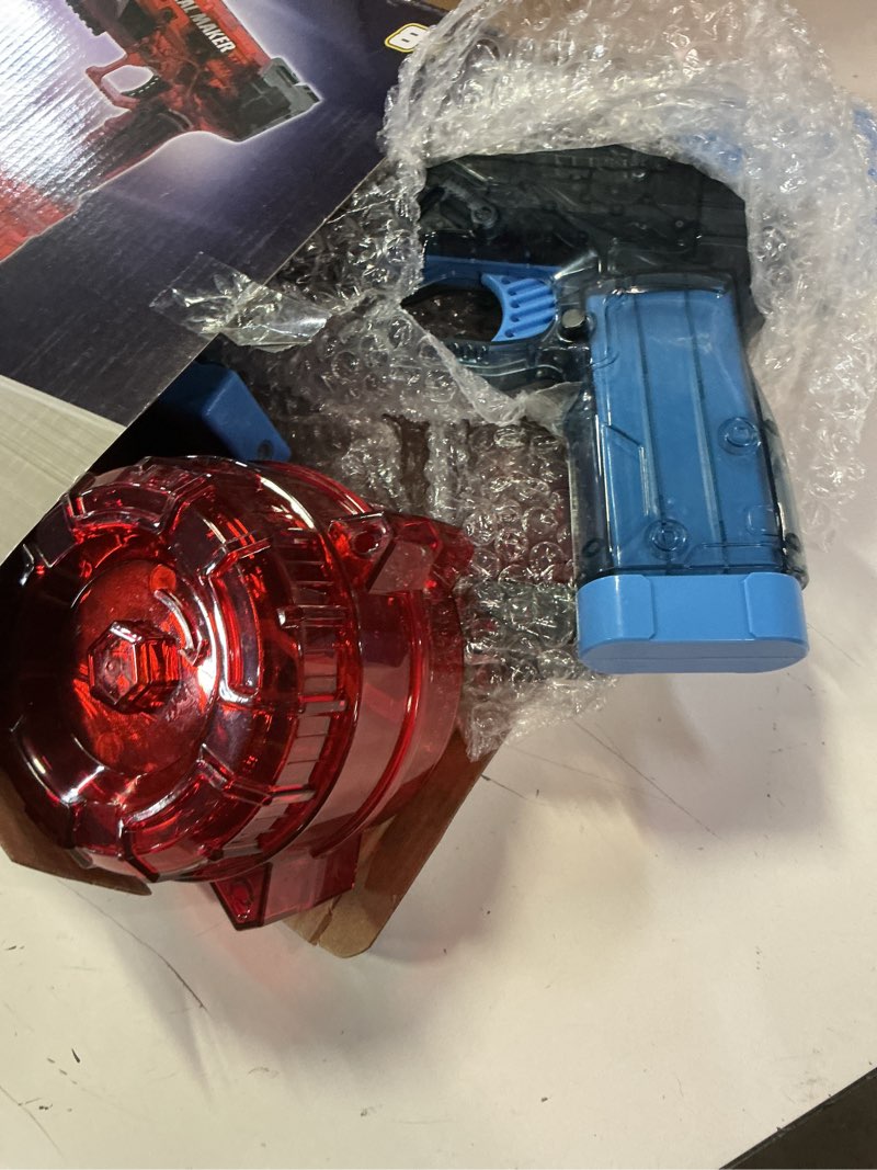 Condition photo showing As Is for 2packs electric water gun with led flash & usb-c charging, designed for epic aquatic fun, automatic squirt guns 25-30 ft range, water pistol for summer outdoor backyard water theme party toys blue+red 2p
