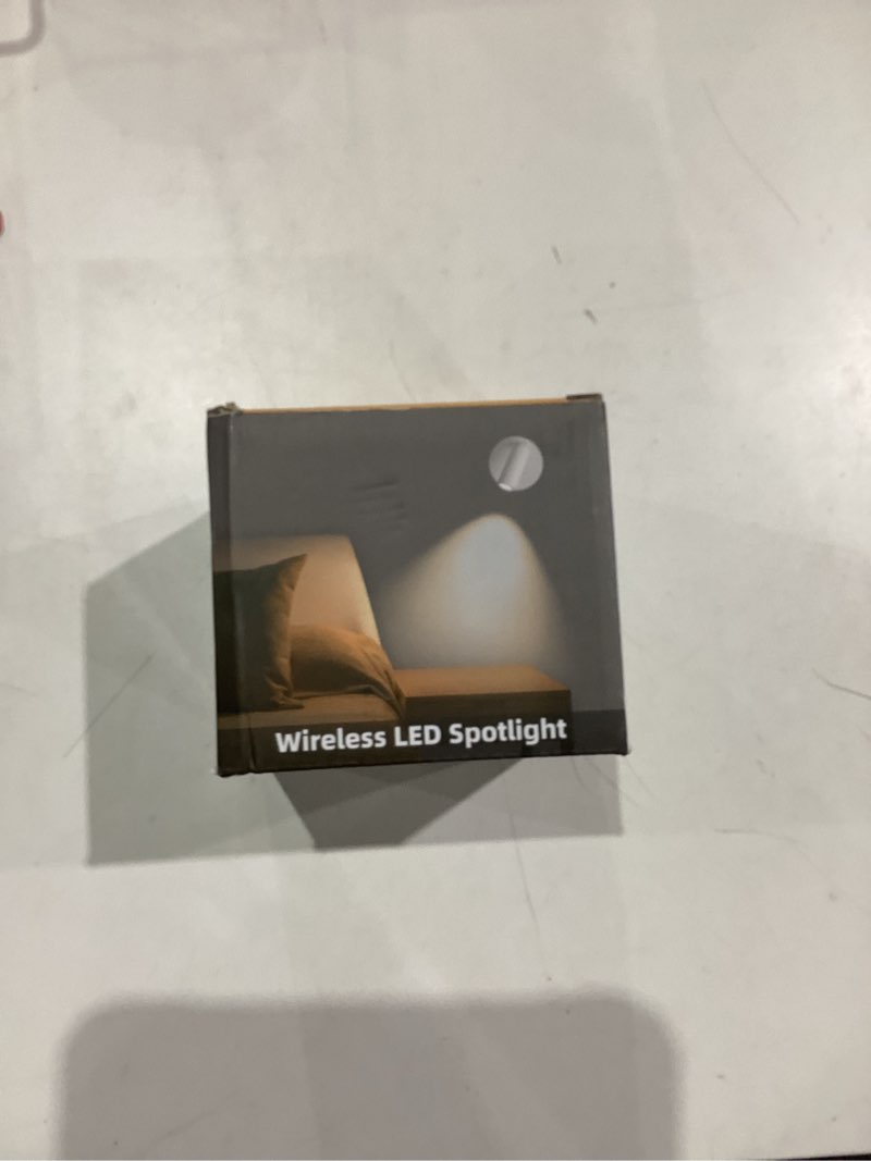 Condition photo showing New/Like New for Wireless Spot Lights Indoor (2 Pack), Uplighting with Remote, Rechargeable and Dimmable Plant Spotlight Indoor, Wireless Picture Lights for Wall, Plant, Artwork, Painting 2 White