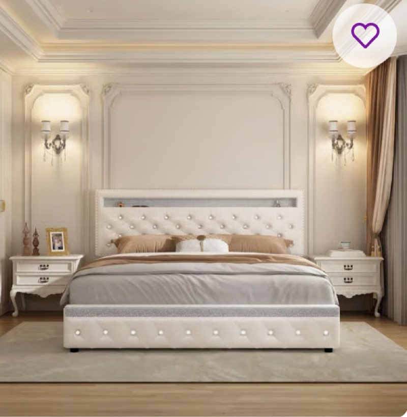 Kendrall Upholstered LED Bed Frame with Storage Drawers & Adjustable Headboard