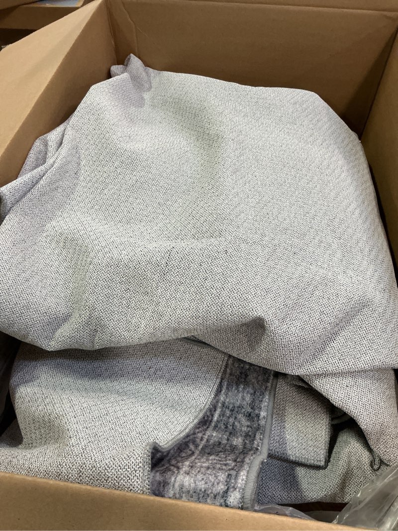 Condition photo showing Good Condition for Washable Area Rug 8'x10' Dark Blue Retro Boho Design Non-Shedding Non-Slip Easy Care Ideal for High Traffic Areas in Living Room Bedroom Office Coffee Table Kitchen Large Carpet