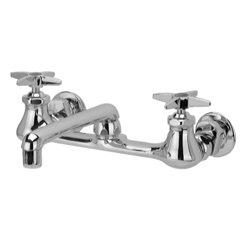AquaSpec® wall-mount sink faucet with 6" cast spout and cross handles