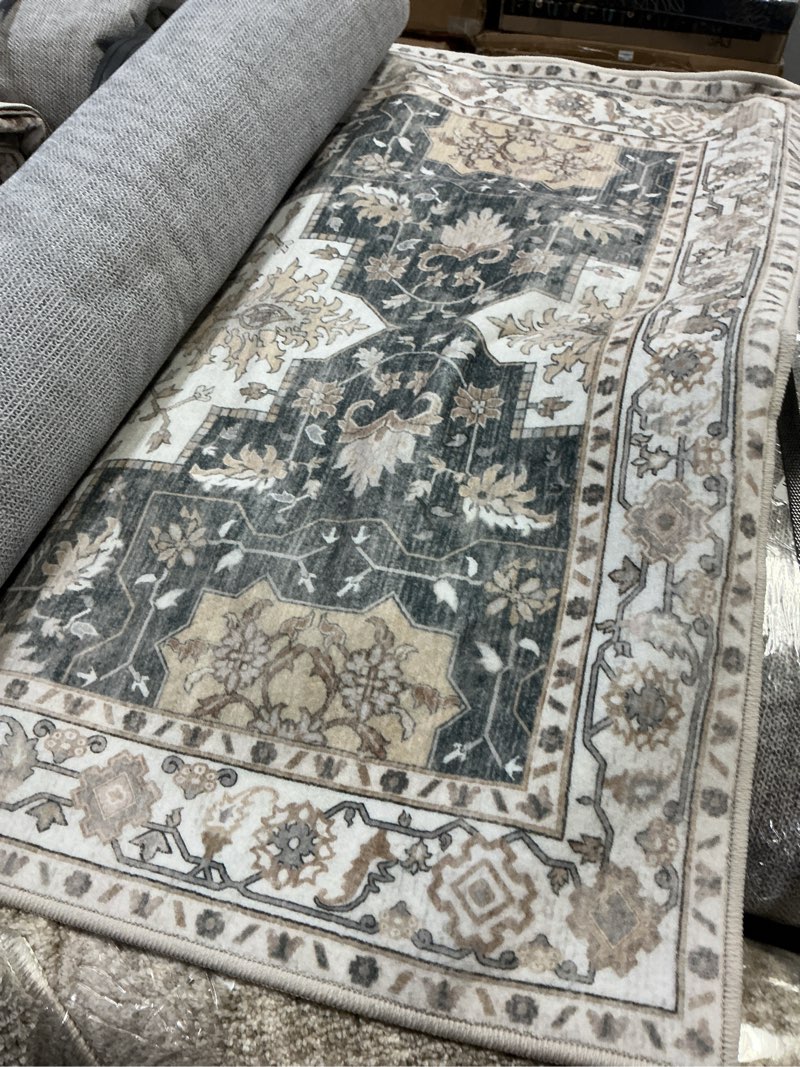 Condition photo showing Good Condition for Vaukki Hallway Runner Rug, Vintage Shaggy Soft Laundry Rug Runner, Non Slip Entryway Runner Mat, Washable Farmhouse Kitchen Area Carpet for Bathroom, Entryway and Bedroom (2'6'' X 20', Grey) 2'6\" x 20' (Runner) Grey similar