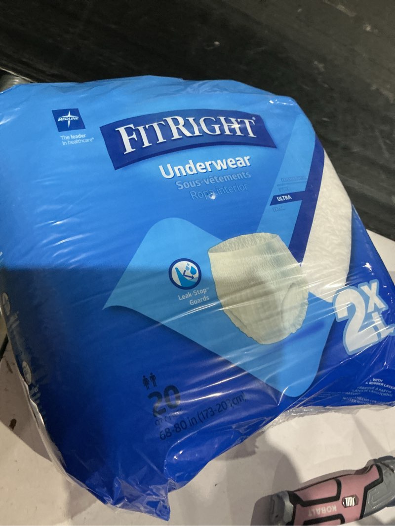 Condition photo showing Good Condition for fitright adult incontinence underwear, heavy absorbency, xx-large, 68-80 (20 count) xx large