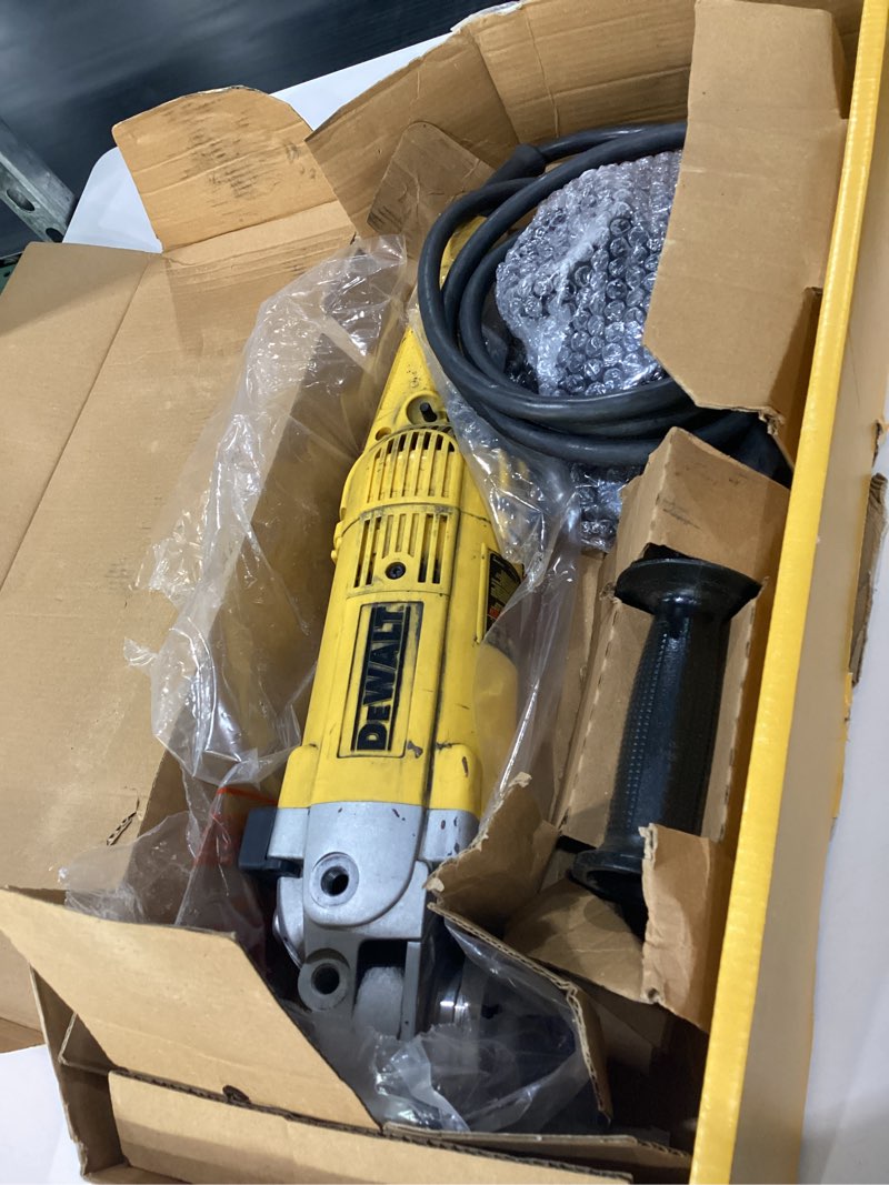 Condition photo showing As Is for USED NOT TESTED DEWALT Angle Grinder Tool, 7-Inch/9-Inch, 5.3-Horsepower (D28499X)