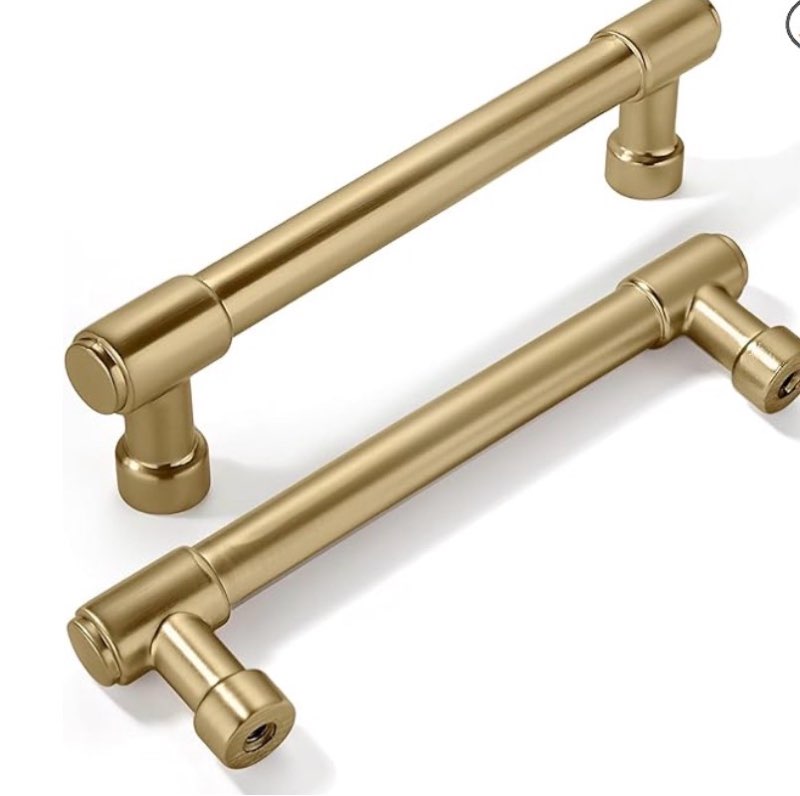 khtumeware 5 pack 3-1/2 inch center to center champagne bronze cabinet pulls satin brass cabinet handles gold kitchen cabinet hardware for cupboard drawer