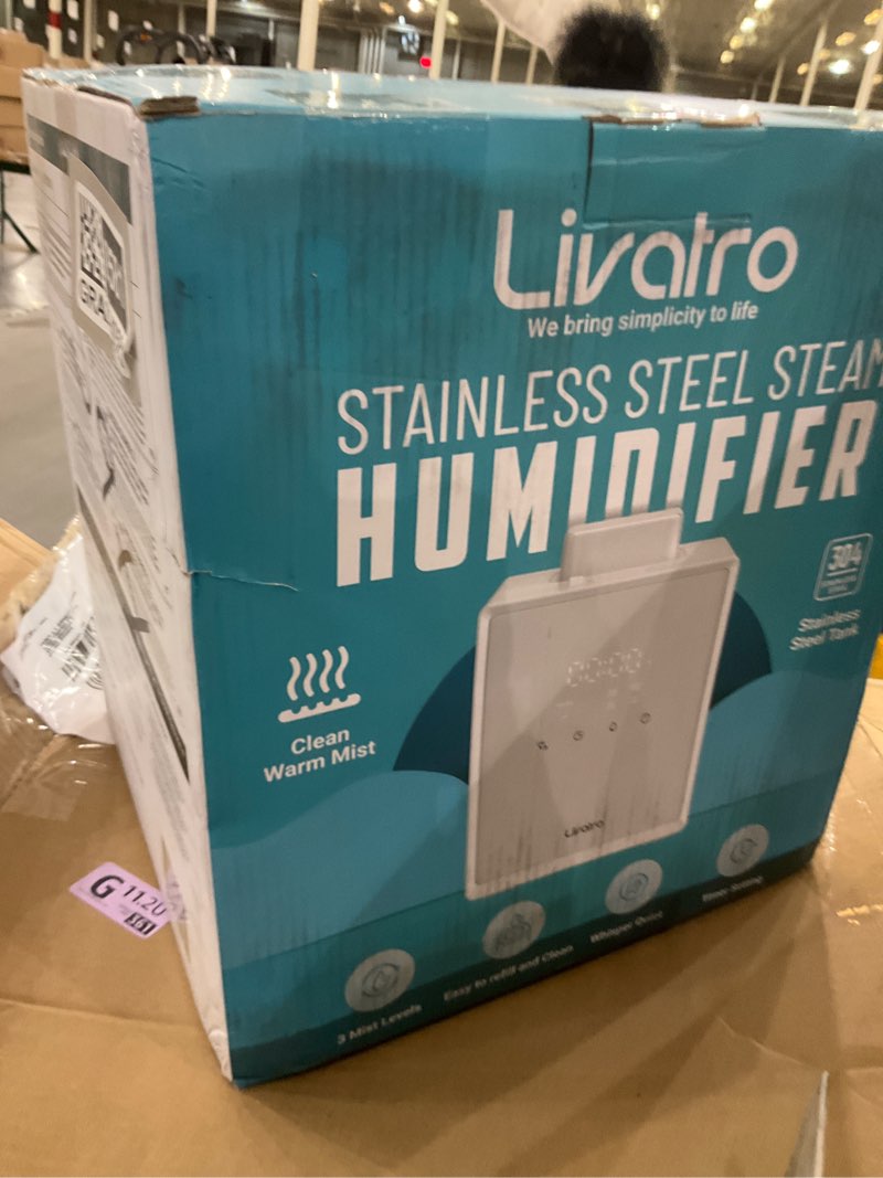 Condition photo showing New/Like New for 3L Stainless Steel Warm Mist Humidifier with Easy Clean and Warm Steam Function, Healthy Air Mist Humidifiers for Bedroom Living Room, with Sleep Mode and Auto-off Setting