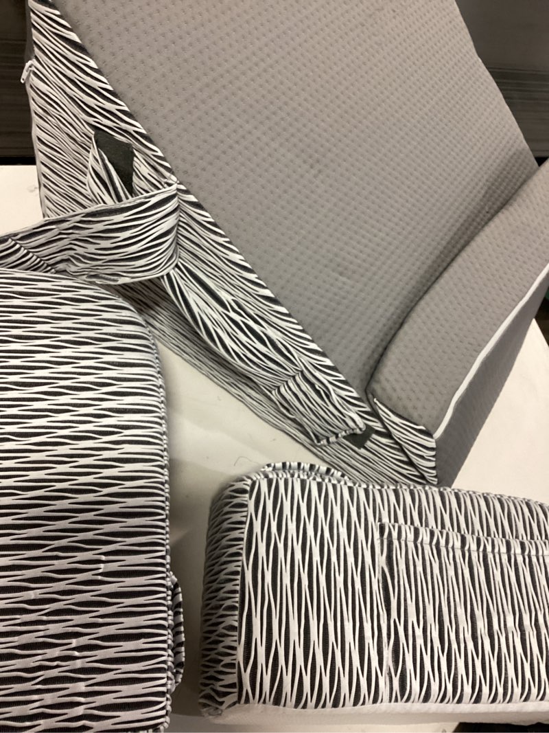 Condition photo showing Good Condition for Reading Pillow for Sitting in Bed Adult - Back Pillow for Bed Sitting up, Backrest Support Pillow for Lounging/Reading/Gaming/Resting/Watching TV, Bedrest, Stripe Stripe Medium