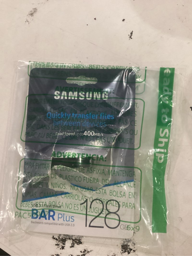 Condition photo showing Good Condition for samsung bar plus 3.1 usb flash drive, 128gb, 400mb/s, rugged metal casing, storage expansion for photos, videos, music, files, muf-128be4/am, titan grey 128 gb gray