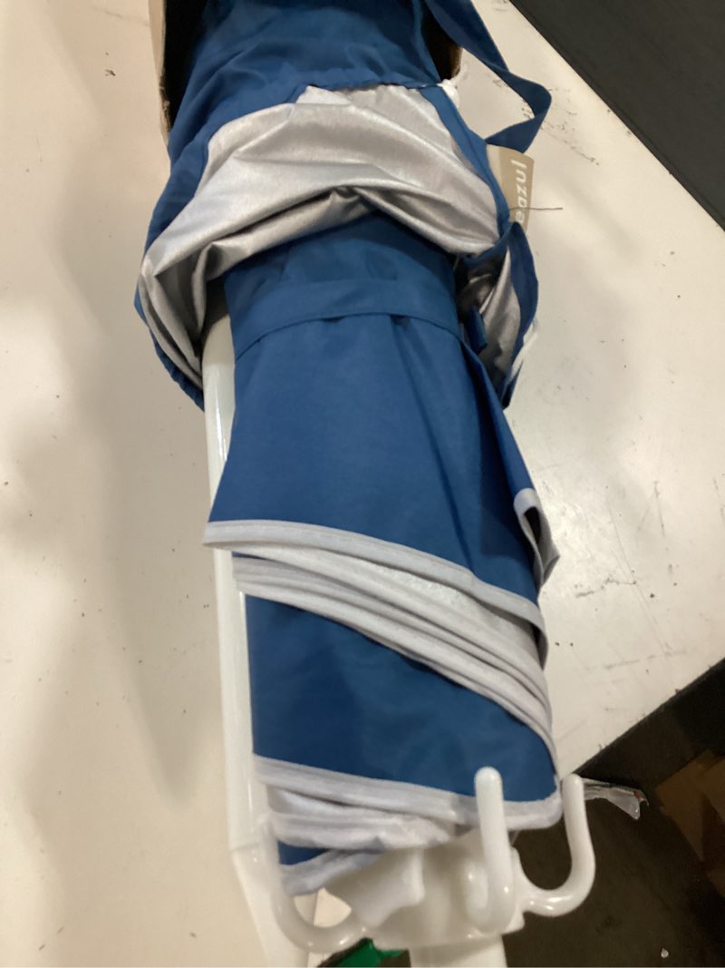 Condition photo showing New/Like New for 6.5ft sun shade umbrella, portable umbrella with stand for sports, water weight bag, adjustable and lightweight, sun protection, blue