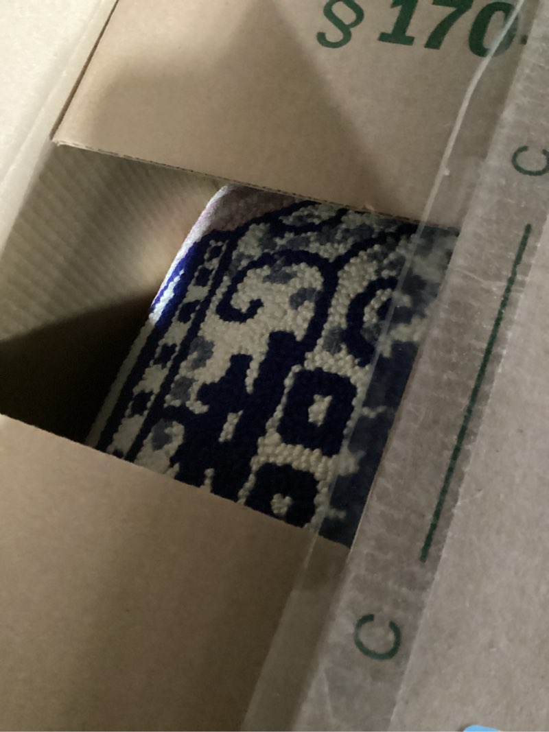 Condition photo showing New/Like New for peking handicraft 30tg405c16sq double happiness poly filled hook pillow, 16-inch square, wool and cotton