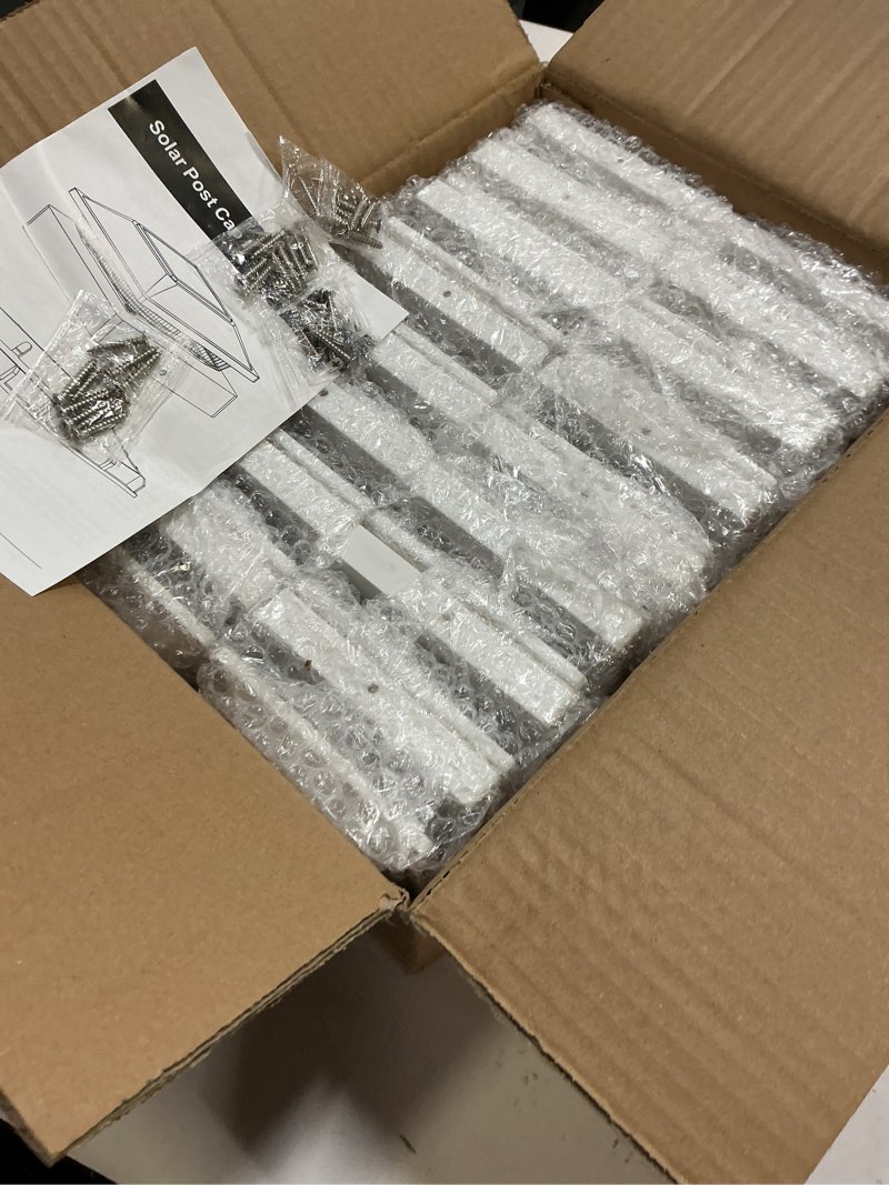 Condition photo showing New/Like New for brightever 3.5x3.5 4x4 solar post cap lights outdoor 16-pack, solar fence post lights fit vinyl/wood posts, 2 modes(warm/cool white), solar powered waterproof deck post lights for patio porch, white white 16 pack