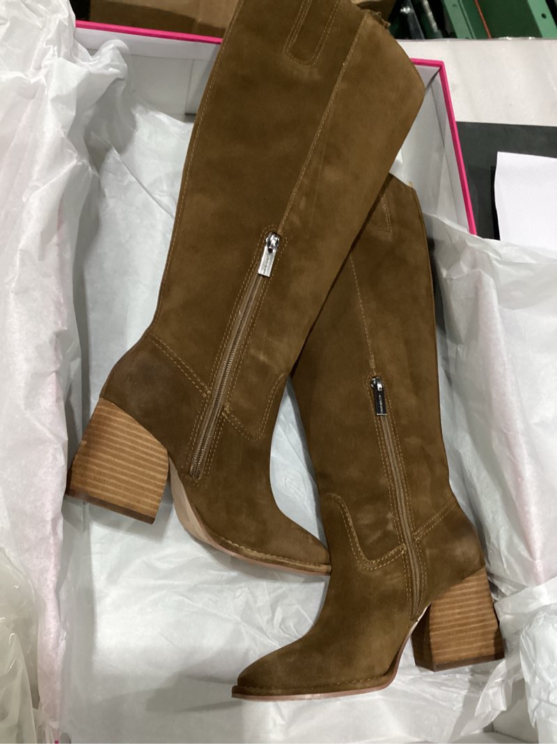 Condition photo showing As Is for Vince Camuto Women's Leila Knee High Boot 5 Reishi Wide Calf