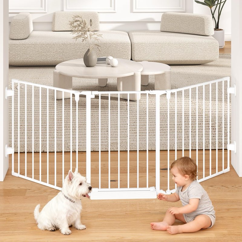 Cideny 78" Extra Wide Baby Gate, Dog Gates Indoor for Doorways Stairs, Essential Safety Gate for Chi