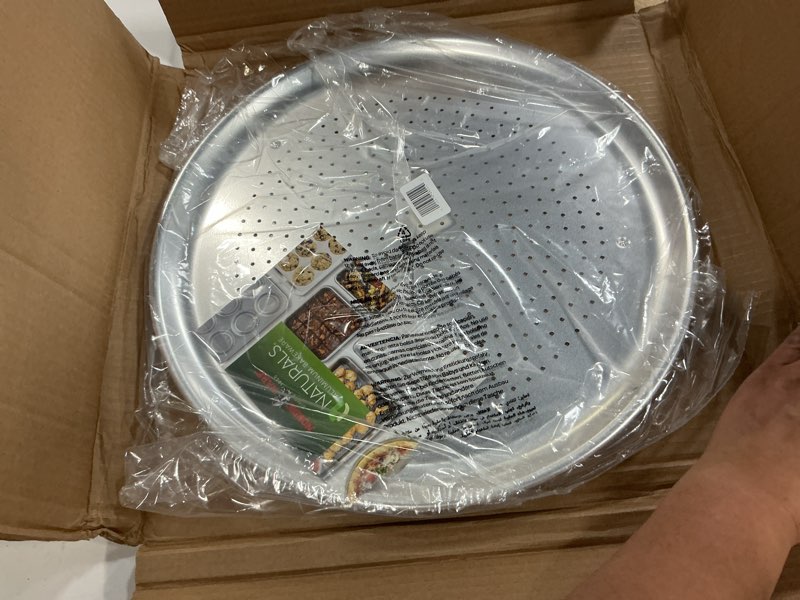 Condition photo showing New/Like New for nordic ware naturals 16" air crisp perforated aluminum pizza pan, set of 2 16-inch 16" crisper, 2-pack