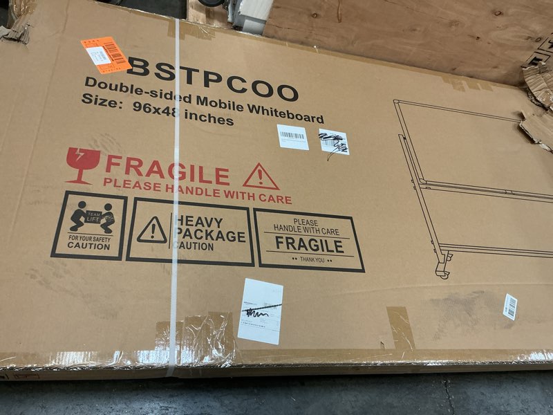 Condition photo showing As Is for Large Double-Sided Magnetic Mobile Whiteboard 96" x 48", Rolling Whiteboard on Wheels, 8' x 4' Dry Erase Board with Stand for Office, Classroom & Home, 3 Eraser, 6 Markers, 24 Magnets Silver 96" x 48"