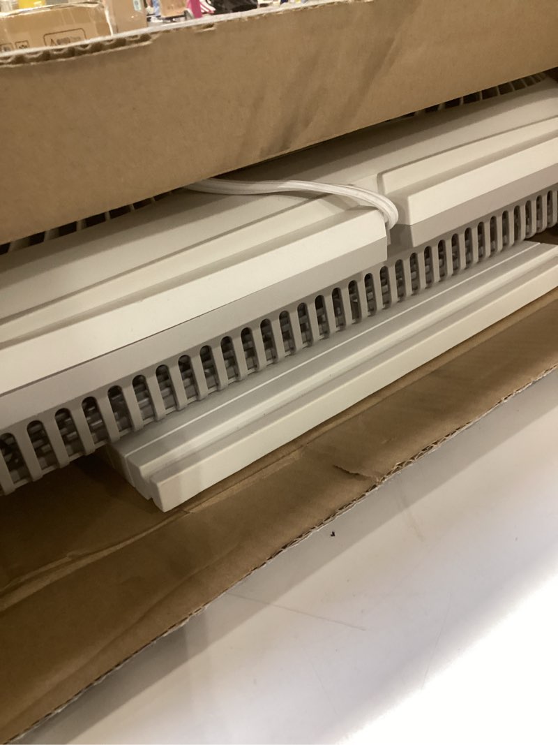 Condition photo showing Good Condition for bionaire window fan with reversible airflow blades – 3-speed settings, programmable thermostat, led display, remote control, fits 24–36" windows, no assembly required white 2 blades electronic control with lcd screen window fan