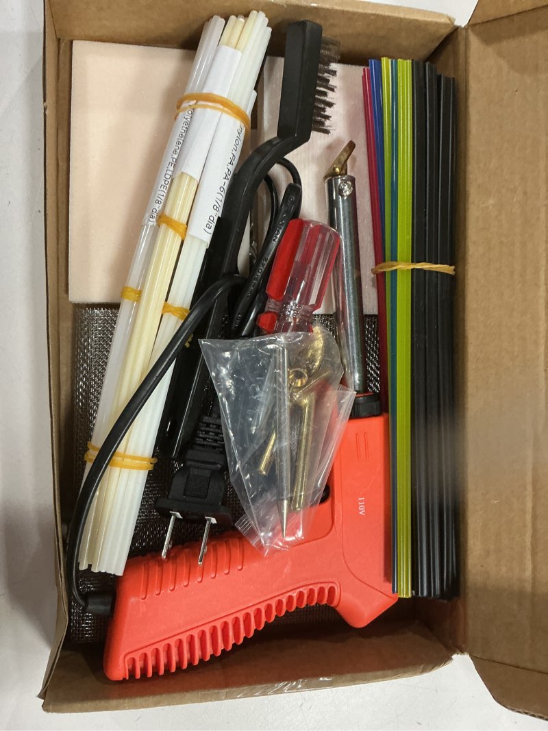 Condition photo showing Good Condition for 120W Plastic Welder, 5 Tips 3 in 1 Plastic Welding Kit, Plastic Repair Kit With 106pcs Welding Rods, 2-Speed Portable Gun Style Bumper Repair Kit For Plastic Welding, Car Bumper, Kayak Repair