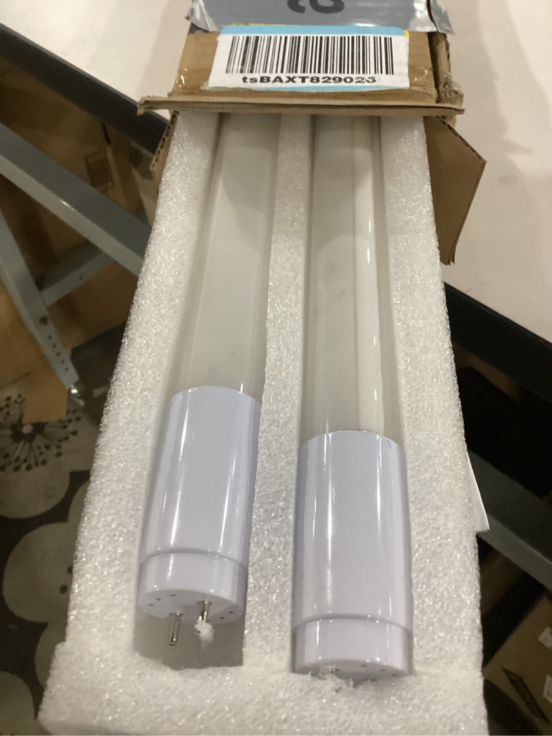 Condition photo showing Good Condition for jesled 2 pack 4ft t8 led bulbs, 18w 2400lm 4000k led tube light, plug and play or ballast bypass, hybrid type a+b t10 t12 fluorescent bulbs replacement, single or double end powered, etl 2 pack 4000k