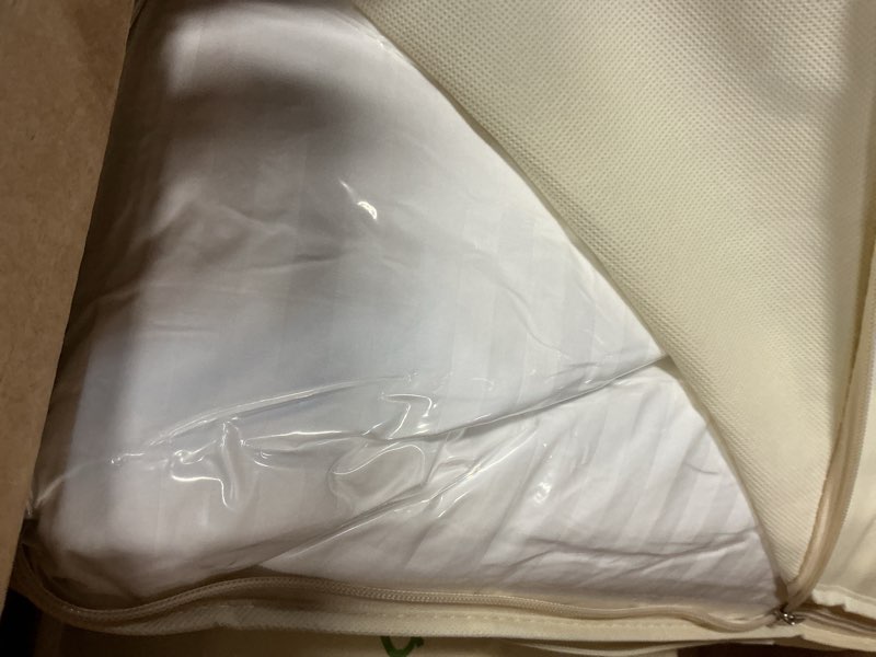 Condition photo showing New/Like New for King Size Goose Down Feather Hotel Collection Bed Pillows for Sleeping One Pillow for Back, Stomach or Side Sleepers Stripe White Color King (Pack of 1)