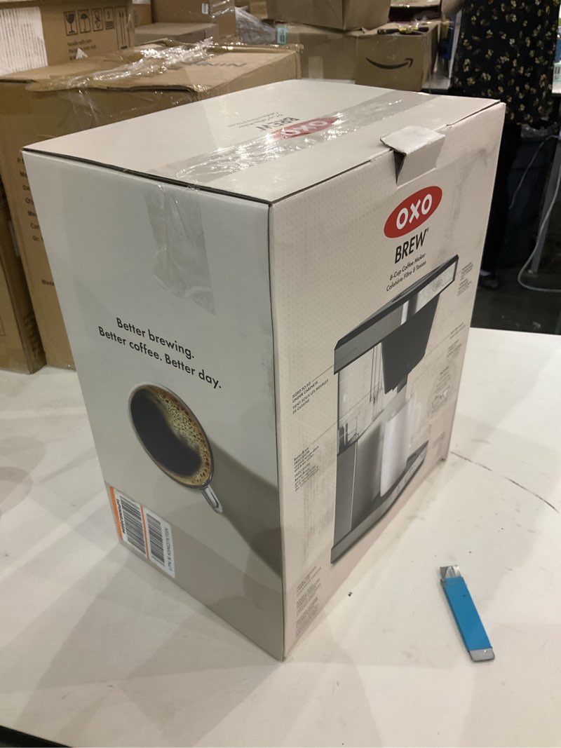 Condition photo showing As Is for OXO Brew 8-Cup Coffee Maker - Single-Serve & Carafe, Thermal Stainless Steel, SCA Certified