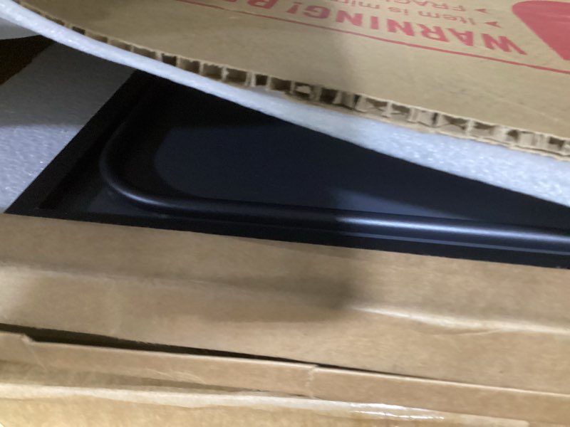 Condition photo showing Good Condition for Delma Full Length Mirror, 56" x 25" Standing Large Floor Mirror with Aluminum Frame for Bedroom, Living Room,Bathroom Black 56"L x 25"W