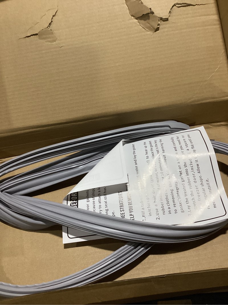 Condition photo showing As Is for upgraded adx73350633 refrigerator door gasket compatible with lg refrigerator door seal adx72930408 adx73350609 ap6800571 ps12588648 kenmore refrigerator door gasket seal gray fridge door seal(right)