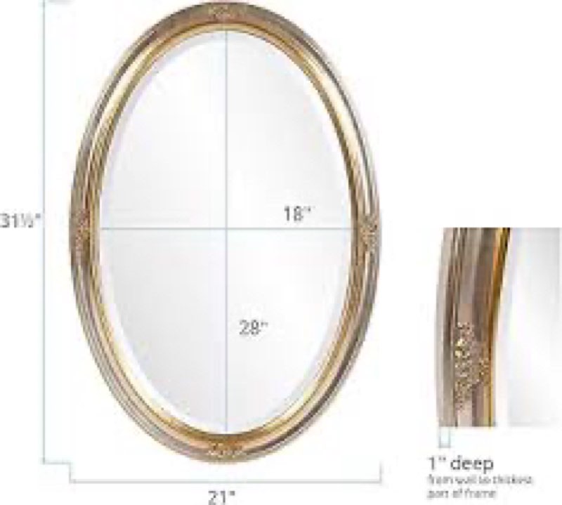Howard elliott carlton oval decorative wall mount mirror